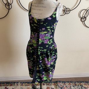 Betsey Johnson floral Punk Vintage label hook and eye dress size L